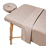 Parure de lit 3 pièces en microfibre pour table de massage – Housse de lit faciale de qualité supérieure – ...