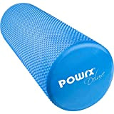 POWRX- Rouleau de Yoga/de Pilates/de Mousse/de Mousse/entraînement des fascias/Rouleau d'auto-Massage 45 cm ou 90 cm x 15 cm (Bleu, Longueur: ...