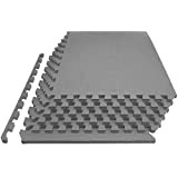 ProsourceFit Extra Thick Puzzle Exercise Mat, 1-Inch Thickness, Grey