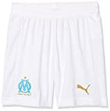 Puma Olympique de Marseille Replica Short sans Slip Intégré Mixte Enfant, Blanc (White/Bleu Azur), 176