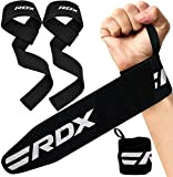 RDX Sangle Musculation avec Fitness Poignet Bandes, 5MM Rembourré Lifting Straps avec 18” Gym Levage Support pour Gymnastique Culturisme Entraînement ...