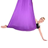 Regun Yoga Silk Premium Aerial Silks Equipment - 2.8x1m/9.2x3.3ft Accessoire d'entraînement de Fitness pour hamac de Yoga aérien élastique Durable(Violet ...