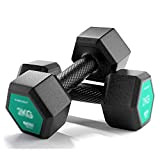 Rubber Encased Hex Dumbbell Hex Dumbbells Set All-Purpose Home Gym Free Weight Rubber Coated Cast Iron Hex Dumbbell for Weightlifting ...