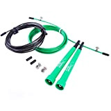 Ryher Corde à Sauter- Speed Rope Crossfit, Fitness, Double Under, Boxe, MMA, Sport- Cardio Training Rope Adulte et Enfant (Vert)