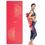 RYTMAT Tapis de Yoga Antidérapant Caoutchouc Naturel 183 x 68cm 5mm Epais Tapis Fitness pour Yoga Pilates Exercice avec Sangle ...