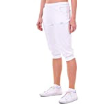 Sportkind Pantacourt de tennis pour fille et femme avec poches - Blanc - M