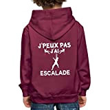 Spreadshirt® J'Peux Pas J'Ai Escalade Sport Pull À Capuche Premium Enfant, 9-11 Ans, Bordeaux
