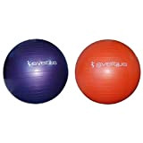 Sveltus - Gymball - Mixte Adulte, Violet (Parme), 75 cm & Gymball 55cm Orange