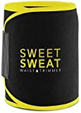 Sweet Sweat Waist Trimmer Black/Yellow Waist Trainer Belt for Men & Women Medium Size Adjustable Brace for Fitness Workout