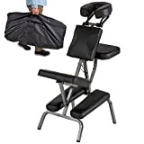 TecTake Chaise de Massage avec Sac de Transport - diverses Couleurs au Choix - (Noir)