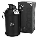 THE GYM KEG Sports bouteille d'eau 2.2L avec Manchon Isotherme Bouteille réutilisable avec Poignée de Transport Gourde 2 litres pour ...