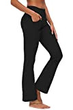 TownCat Pantalon de survêtement Femme Pantalon de Yoga évasé Pantalon de Fitness Pantalon de Yoga avec Poches (Noir, XL)
