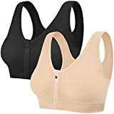 UMIPUBO Femme Soutien-Gorge de Sport Avant Zipper Push Up Bra Vest sous-vêtements de Sport Coussinets Amovibles pour Fitness Yoga Course, ...
