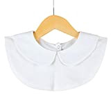 VOVOL Faux col de chemise détachable pour femme - En coton solide - Blanc et noir - Chemisier vintage détachable ...