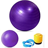 Wenearn Ballon Fitness 65cm et 25cm, 2Pcs Ballon Gym Ballon Pilates Ballon Yoga Ballon de Gymnastique, Anti-éclatement et Anti-dérapant Ballon ...