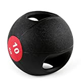 WXYZ Médecine Balls Boule de médecine binaurale en Caoutchouc de 10kg / 22lb avec Une adhérence Confortable, Une Balle d'équilibre ...