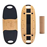 XCMAN Planche d'équilibre en bambou avec butées réglables – 3 options de distance différentes | Planche d'équilibre pour le surf, ...