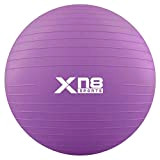 XEDON Ballon d'exercice suisse extra épais avec pompe rapide pour yoga, pilates, fitness, physiothérapie, grossesse et travail Violet 75 cm