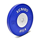 Xenios USA Caoutchouc Plate Central Competition Bumper avec Plateau en Acier Inoxydable, Bleu, 20 kg, PSBPCRBPL20