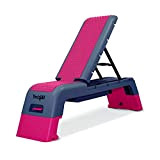 Yes4All Plate-forme d'aérobic multifonctionnelle pour fitness et aérobic, banc d'entraînement pour la maison (rose vif/bleu marine)