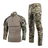 YUSHOW Chemise de Combat Militaire Homme Pantalon Tactique Airsoft Shirt Tenues de Combat Uniforme à Manches Longues & Pantalon Paintball ...