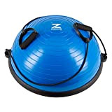 Z ZELUS Balance Trainer Ball de Ø58 cm avec Cordes Élastiques, Demi Ballon d'Équilibre d'Entraînement de Capacité de 150kg (Bleu)